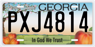 GA license plate PXJ4814