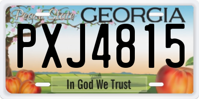 GA license plate PXJ4815