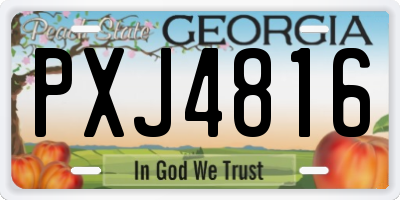 GA license plate PXJ4816