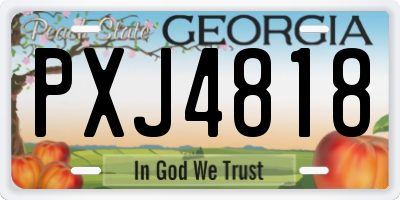 GA license plate PXJ4818