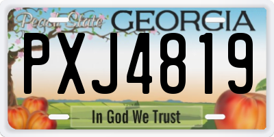 GA license plate PXJ4819