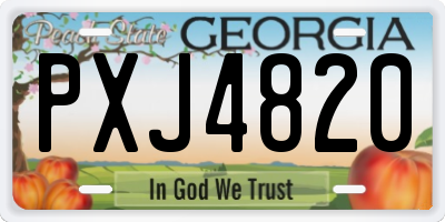 GA license plate PXJ4820