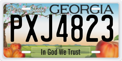 GA license plate PXJ4823