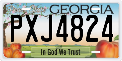 GA license plate PXJ4824