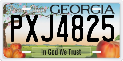 GA license plate PXJ4825