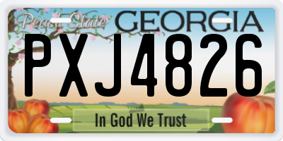 GA license plate PXJ4826