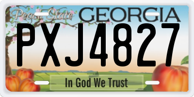 GA license plate PXJ4827