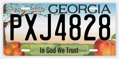 GA license plate PXJ4828