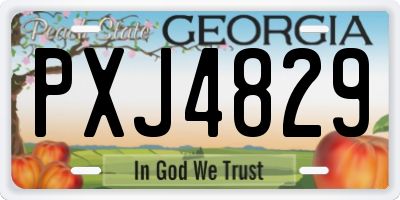 GA license plate PXJ4829