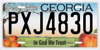 GA license plate PXJ4830