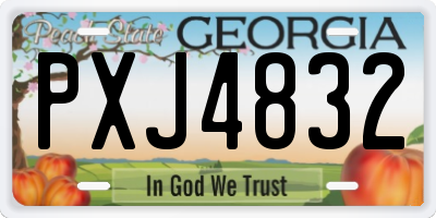 GA license plate PXJ4832