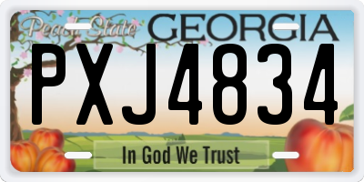 GA license plate PXJ4834