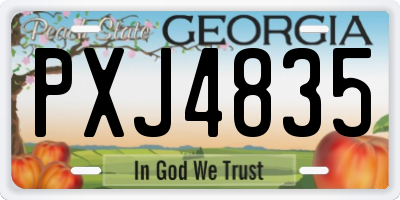 GA license plate PXJ4835