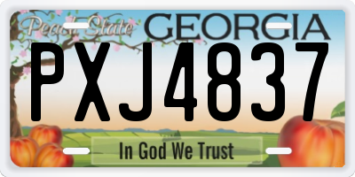 GA license plate PXJ4837