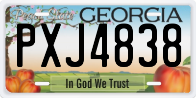 GA license plate PXJ4838
