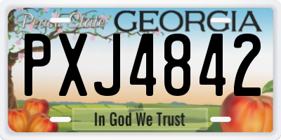 GA license plate PXJ4842