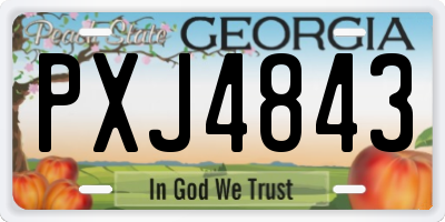 GA license plate PXJ4843