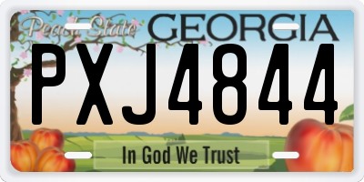 GA license plate PXJ4844