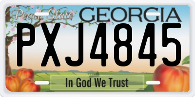 GA license plate PXJ4845