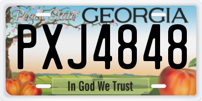 GA license plate PXJ4848