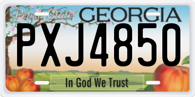 GA license plate PXJ4850