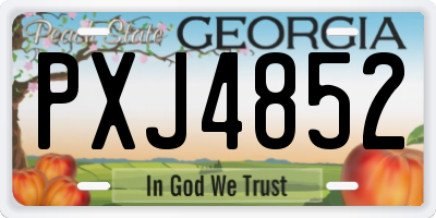 GA license plate PXJ4852