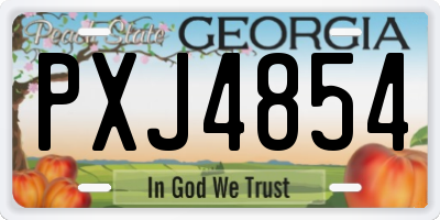 GA license plate PXJ4854