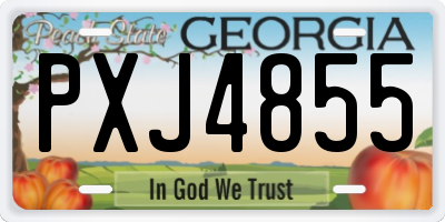 GA license plate PXJ4855