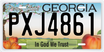 GA license plate PXJ4861