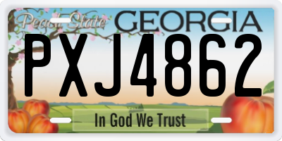 GA license plate PXJ4862