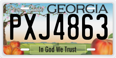 GA license plate PXJ4863