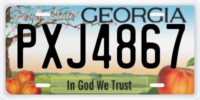 GA license plate PXJ4867