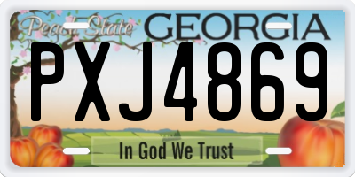 GA license plate PXJ4869