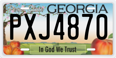 GA license plate PXJ4870