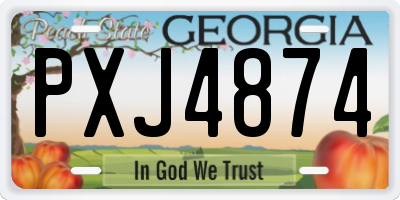 GA license plate PXJ4874