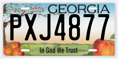 GA license plate PXJ4877