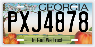 GA license plate PXJ4878