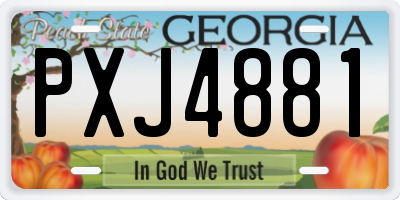 GA license plate PXJ4881