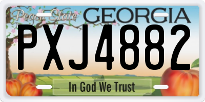 GA license plate PXJ4882