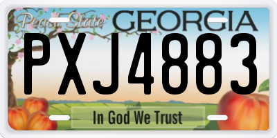 GA license plate PXJ4883