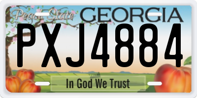 GA license plate PXJ4884