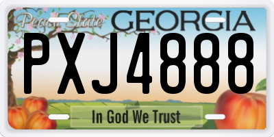 GA license plate PXJ4888