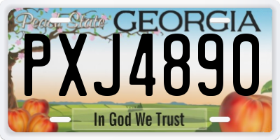 GA license plate PXJ4890