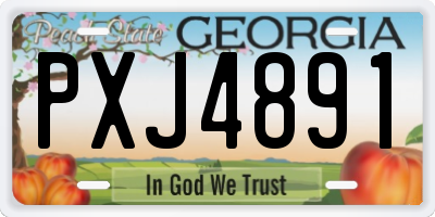 GA license plate PXJ4891