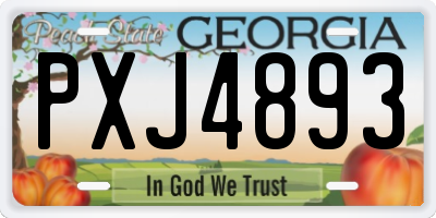 GA license plate PXJ4893