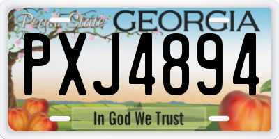 GA license plate PXJ4894