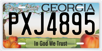 GA license plate PXJ4895