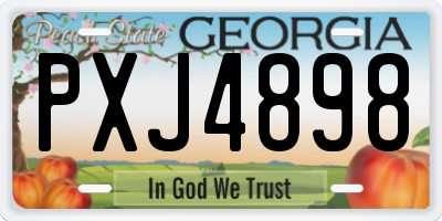 GA license plate PXJ4898