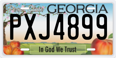 GA license plate PXJ4899