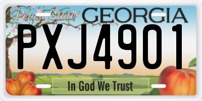 GA license plate PXJ4901